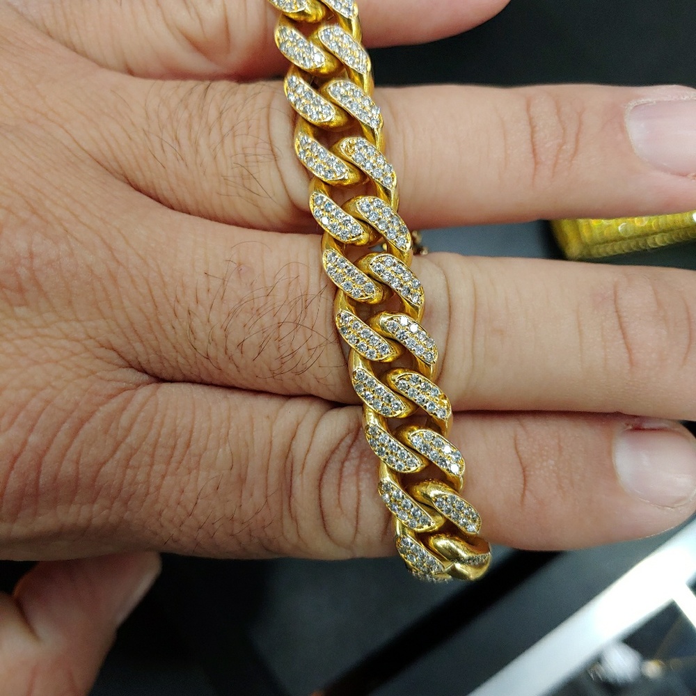 14 karat Cuban with 5 carat of diamonds